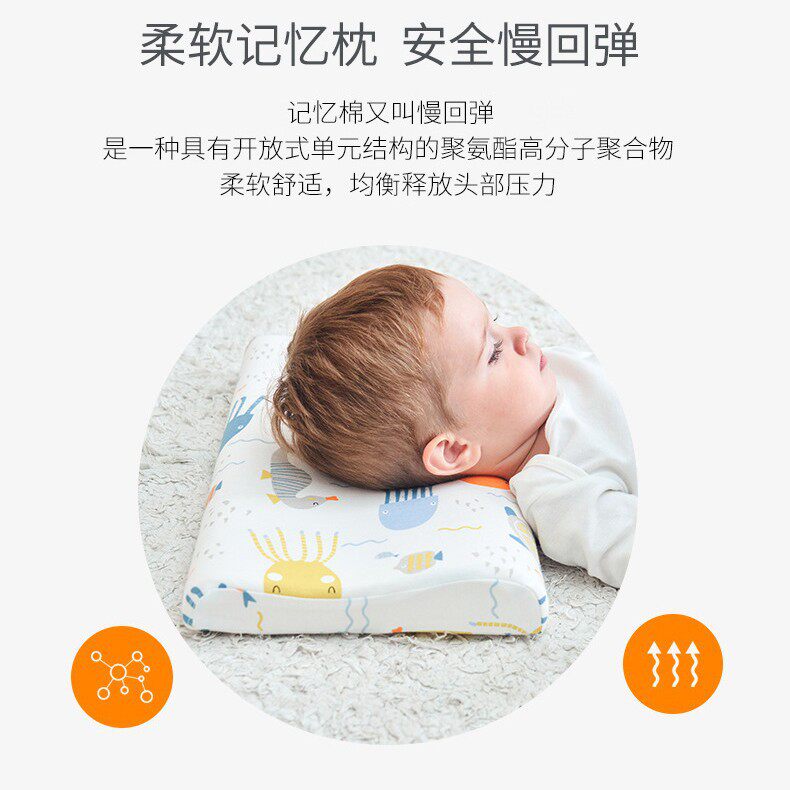 Candy Teddy宝宝记忆棉纯棉小学生婴儿小孩幼儿园1-12岁儿童枕头