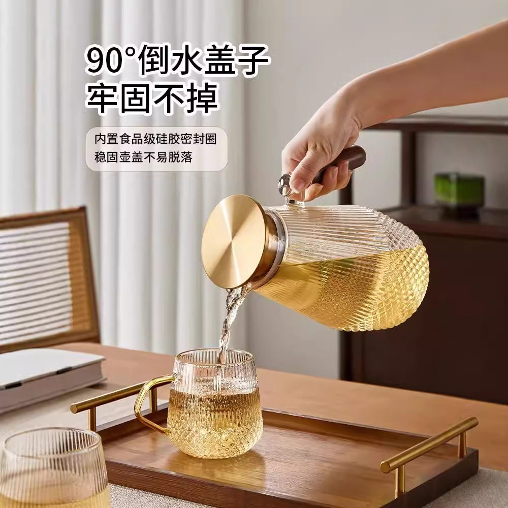 冷水壶家用高颜值客厅大容量装凉白开水杯玻璃套装耐高温茶壶扎壶