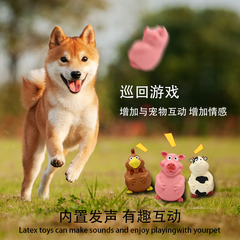 一件狗狗玩具大肚猪乳胶磨牙耐咬惨叫猪宠物益智玩具源头工厂