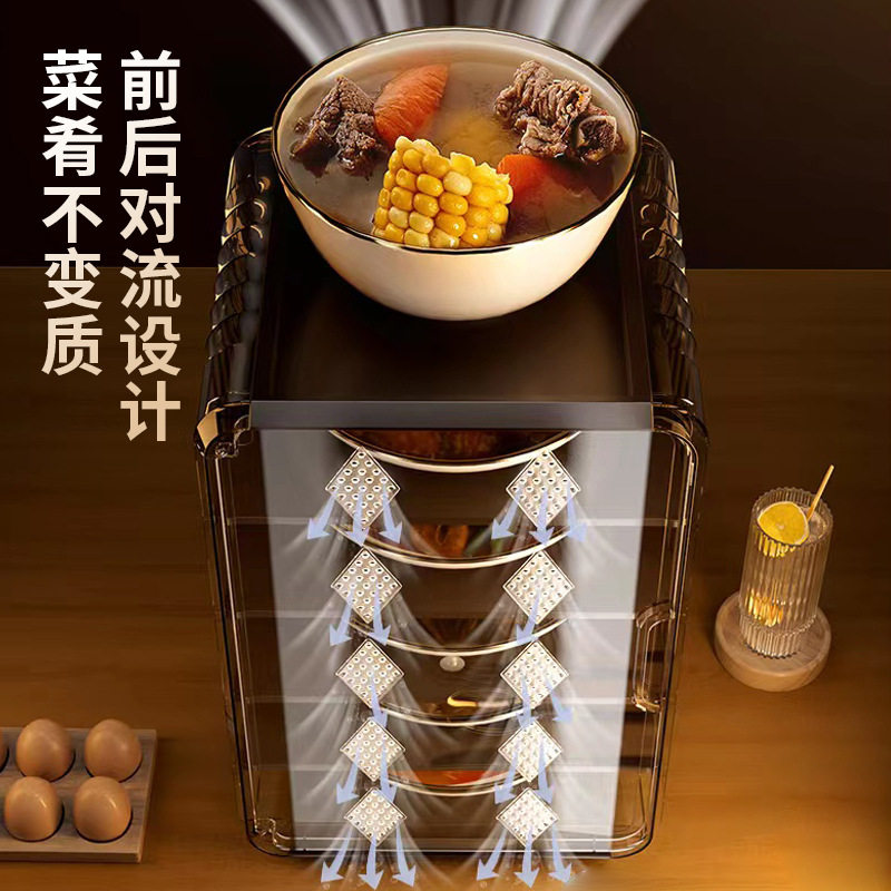 夏季透气菜罩轻奢塑料透明可拆卸防滑防尘厨房餐桌防蚊蝇收纳箱