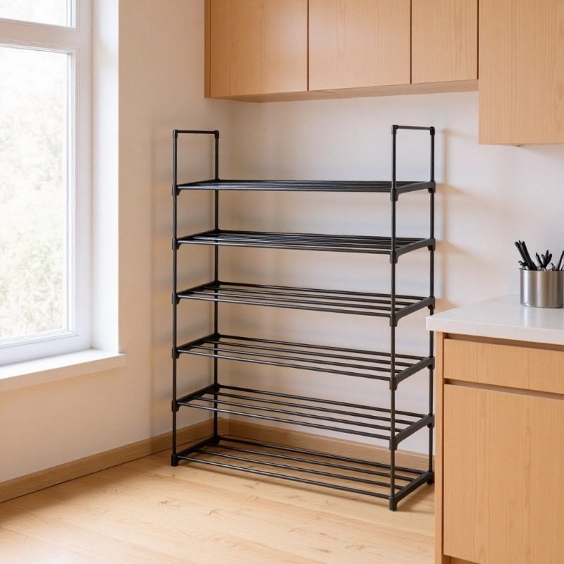 健康生活多层鞋架简易收纳免安装5层6层8层10层鞋柜平放货架衣柜