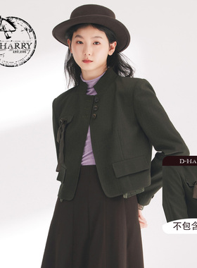 D-HARRY/迪哈利2024春季新款气质复古长袖短款外套DH241A96899D