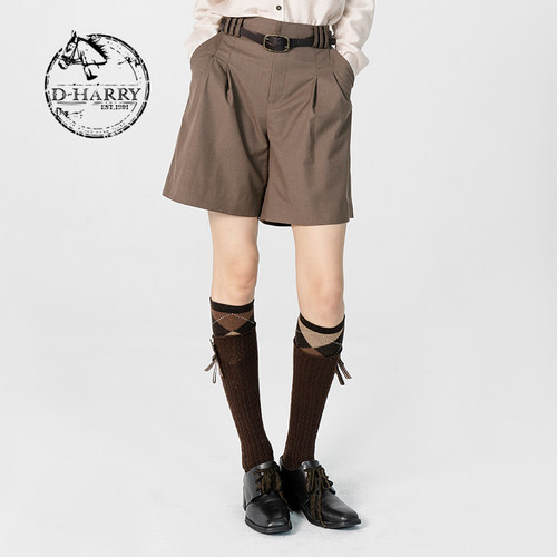D-HARRY/迪哈利咖色短裤春款高腰裤子休闲裤DH231L95891D