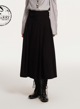 D-HARRY/迪哈利2024秋季新款背带百搭显瘦黑色中长裙DH243M97566D