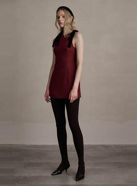 D-HARRY/迪哈利2024冬新款优雅红色背心式无袖连衣裙DH244J97886D