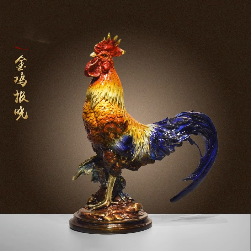 纯铜大公鸡桌面摆件金鸡艺术品