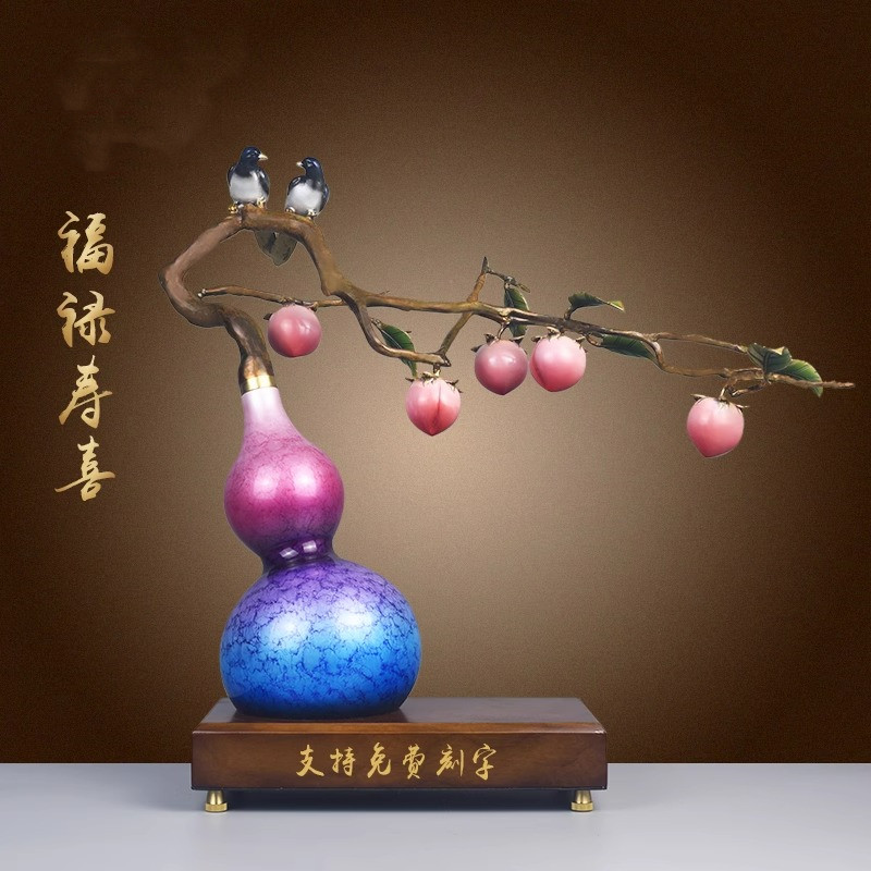 黄铜招财新中式玄关葫芦摆件