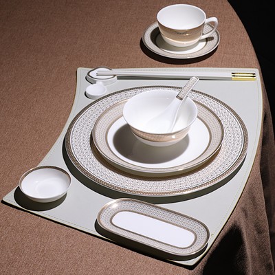 2025款五星级酒店高端摆台餐具套装高档会所餐厅商用骨瓷碗碟套装
