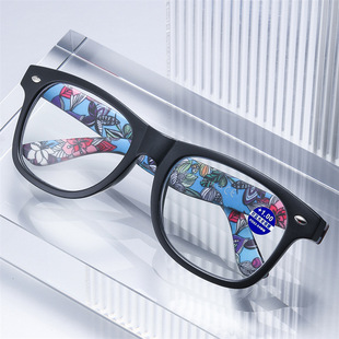 新款跨境时尚防蓝光老花镜 男女PC大框老花眼镜 老人夜视平光镜