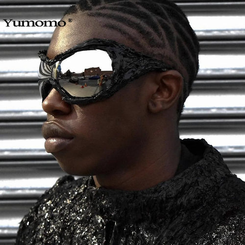 Yumomo2025 前卫先锋气质墨镜 个性diy手工滴胶彩色水银镜