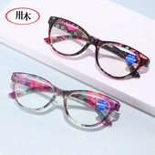 欧美pc包花阅读镜 中老年女士老花眼镜 新款 跨境防蓝光老花镜