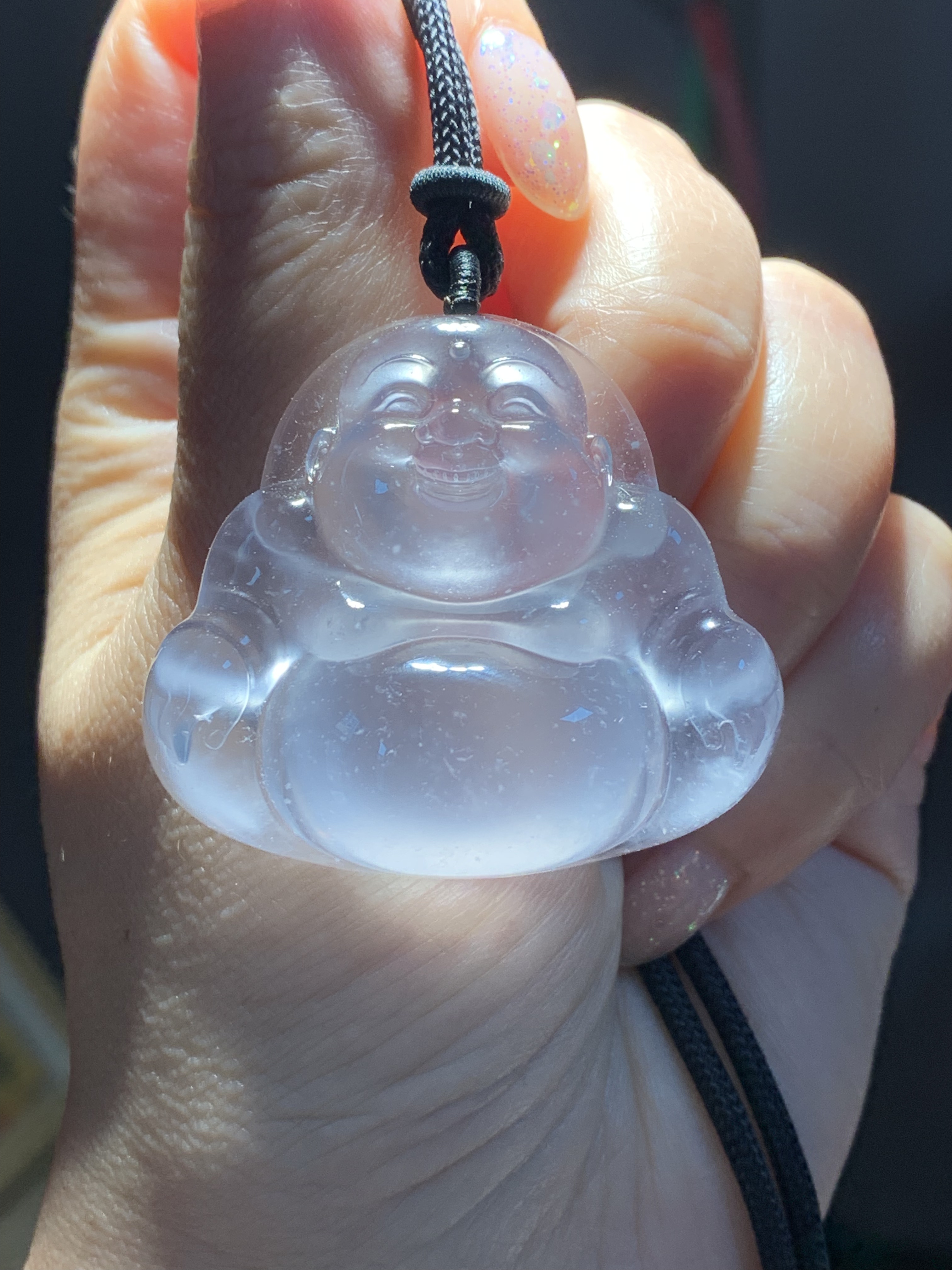 天然A货翡翠玻璃种大佛公
