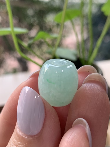 老坑冰种天然缅甸a货翡翠桶珠玉坠飘花飘绿飘阳绿飘花飘绿飘花
