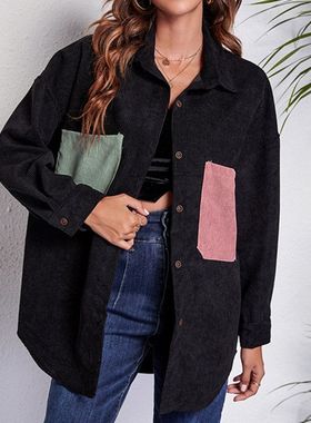 女秋巴恩PG200外套外套长袖风衣休闲撞色风正大码短新款英伦风肩