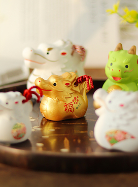 日本濑户烧陶土日式辰龙摆件礼物