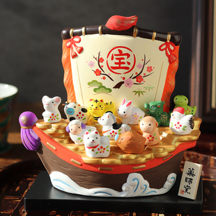 现货正品日本进口药师窑2026年新款十二生肖宝船开运摆件新年礼物