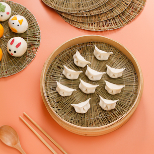 圆形蒸笼草垫加密加厚小笼包蒸锅垫不粘包子屉垫篦子机制席草垫子