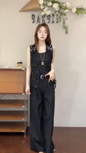 欧洲站2026新款 马甲0003 欧货高级感镂空雕花流苏边洋气百搭开衫