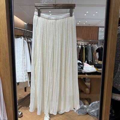 欧洲站2026新款韩系小清新玉米穗垂顺丝滑大摆百褶长裙女潮1622