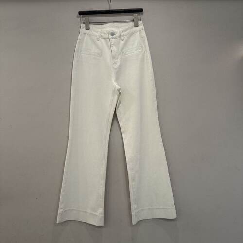 欧洲站2026春季新款欧货一字口袋显瘦微喇裤百搭休闲牛仔裤女6602