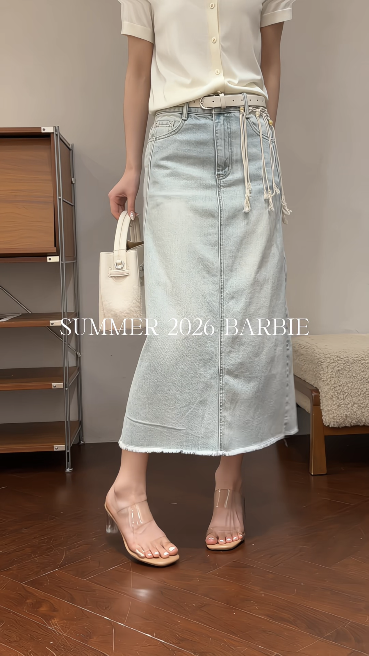 欧洲站2026夏新款欧货时尚屁帘显瘦直筒牛仔中长款半身裙女