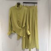 时尚 优雅设计感洋气上衣阔腿裤 两件套2612389 法式 欧洲站2026新款