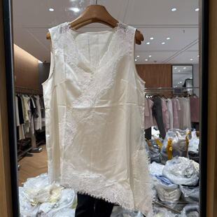 欧货轻熟风V领蕾丝拼接不规则洋气背心上衣590W 欧洲站2026夏新款