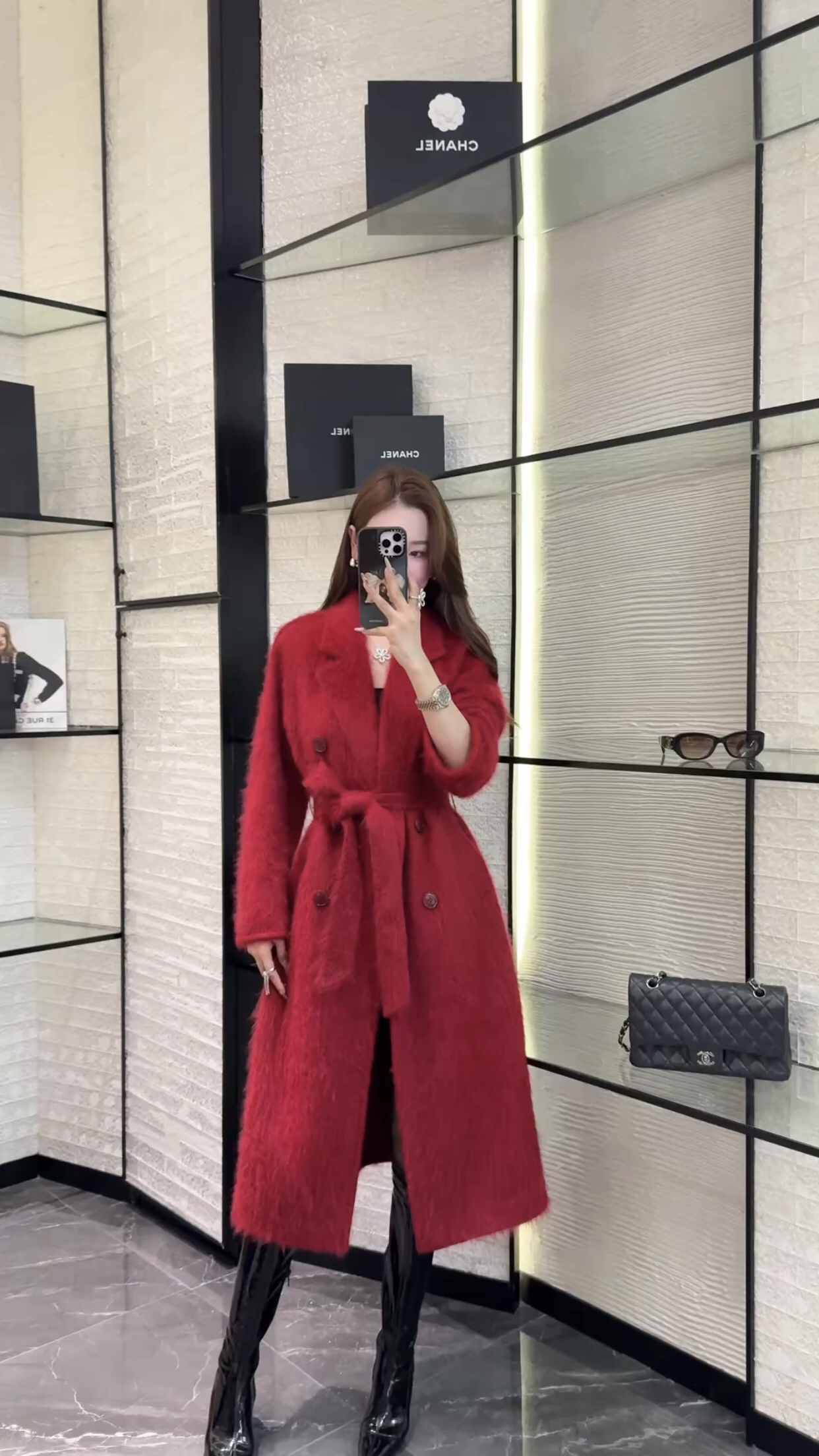 欧洲站2025冬新时尚翻领单排扣长款宽松显瘦高级感拉绒大衣外套女