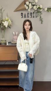 欧洲站2026春新款韩系时尚连帽蕾丝钩花喇叭袖甜美洋气外套26106