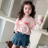 女童长袖 宝宝假两件上衣 洋气时髦儿童春秋打底衫 t恤春装 2026新款