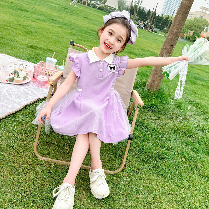 库洛米女童裙子夏洋气儿童连衣裙