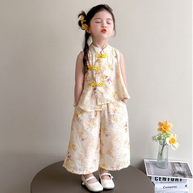 超好看汉服女童国风套装夏两件套图片