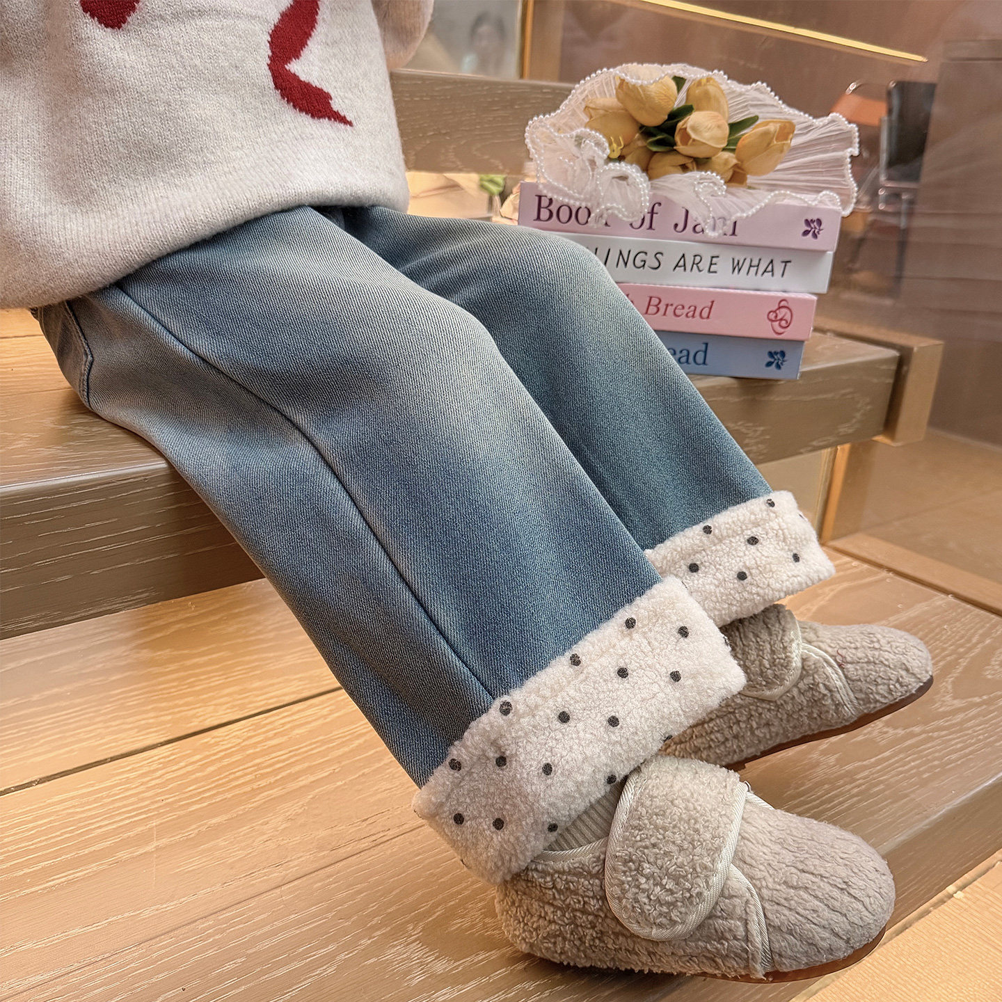 女童超好看加绒裤子冬装外穿一体绒儿童阔腿长裤女宝宝加厚牛仔裤,童装/婴儿装/亲子装,裤子,淘宝优惠券,粉丝福利购,淘宝优惠卷