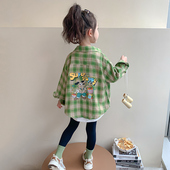 女宝宝格子衬衣儿童秋装 女童衬衫 长袖 2025新款 洋气上衣 外套春秋季