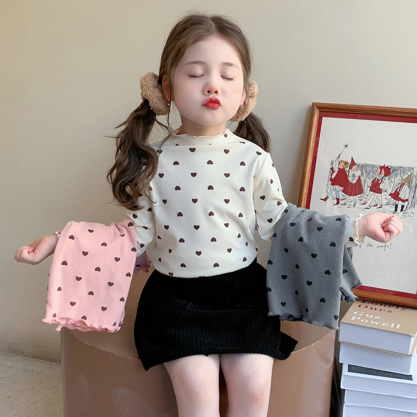 百搭女童打底衫秋冬德绒洋气内搭