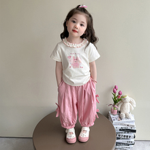 女童夏装套装2025新款小童洋气时髦儿童衣服女宝宝夏季短袖两件套