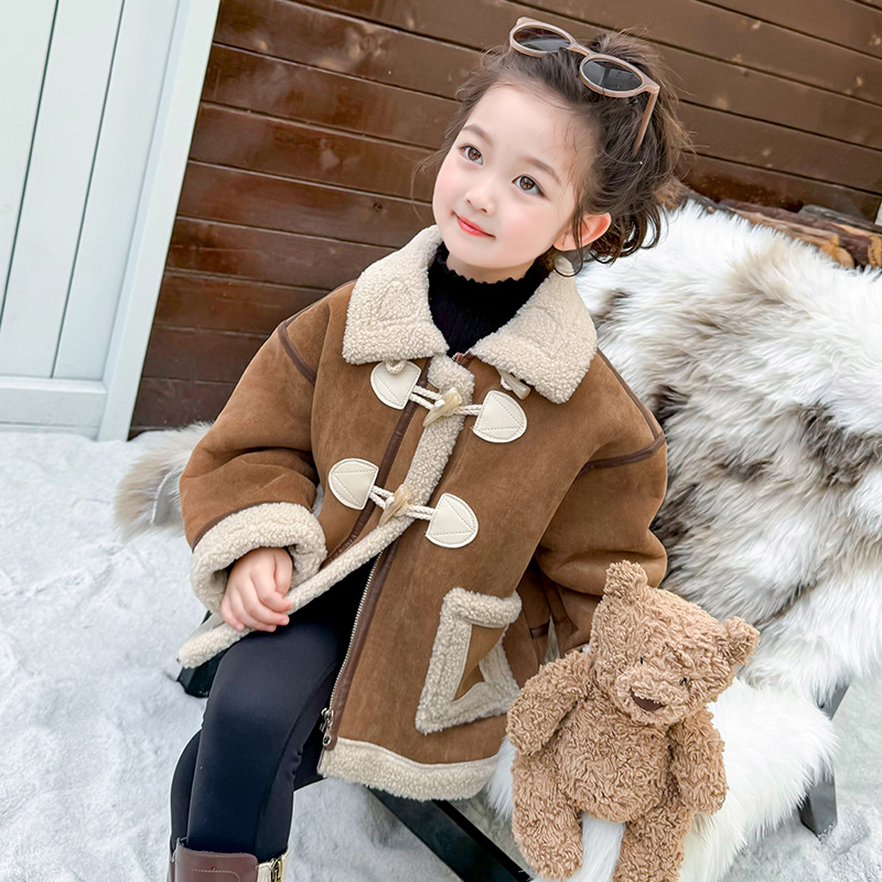 女童外套秋冬季洋气时髦儿童冬装