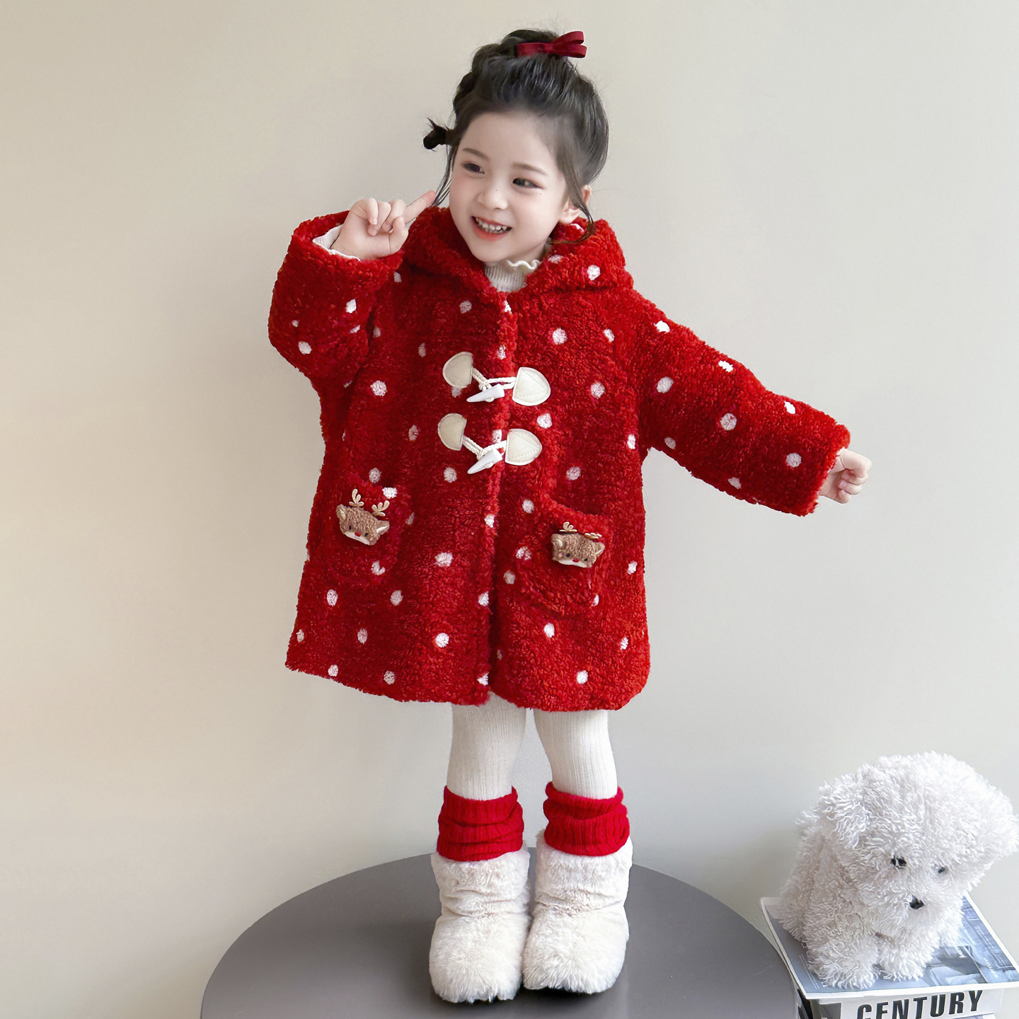 超好看女童加绒外套冬季毛毛大衣