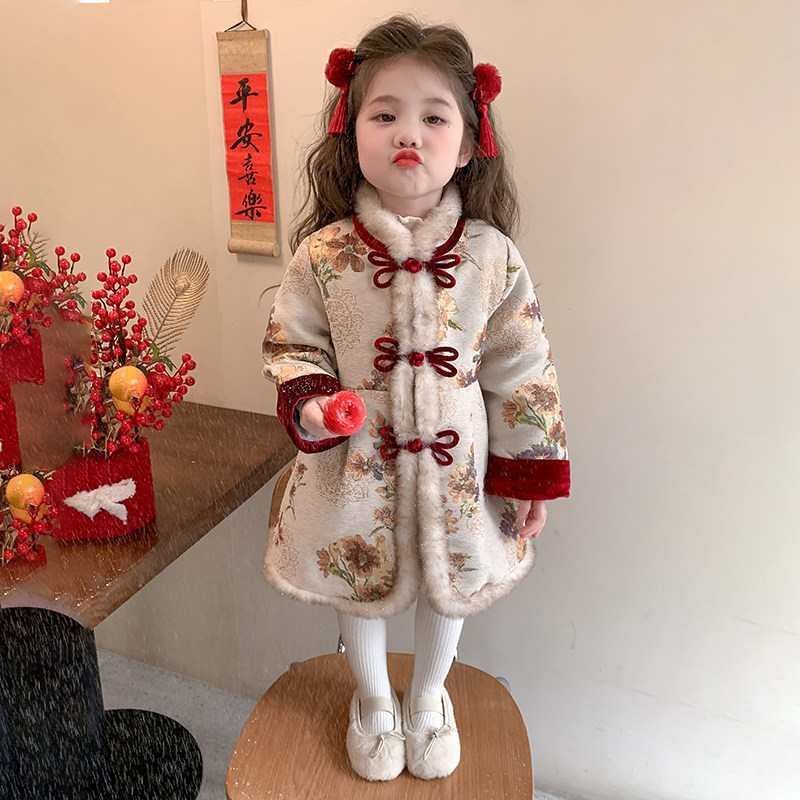 拜年服女童新中式冬装唐装棉服外套夹棉加厚国风宝宝儿童过年衣服,童装/婴儿装/亲子装,唐装,淘宝优惠券,粉丝福利购,淘宝优惠卷