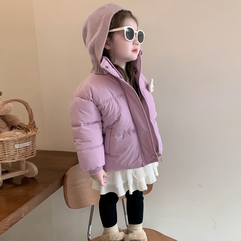 女童加绒棉服洋气女宝宝冬装外套