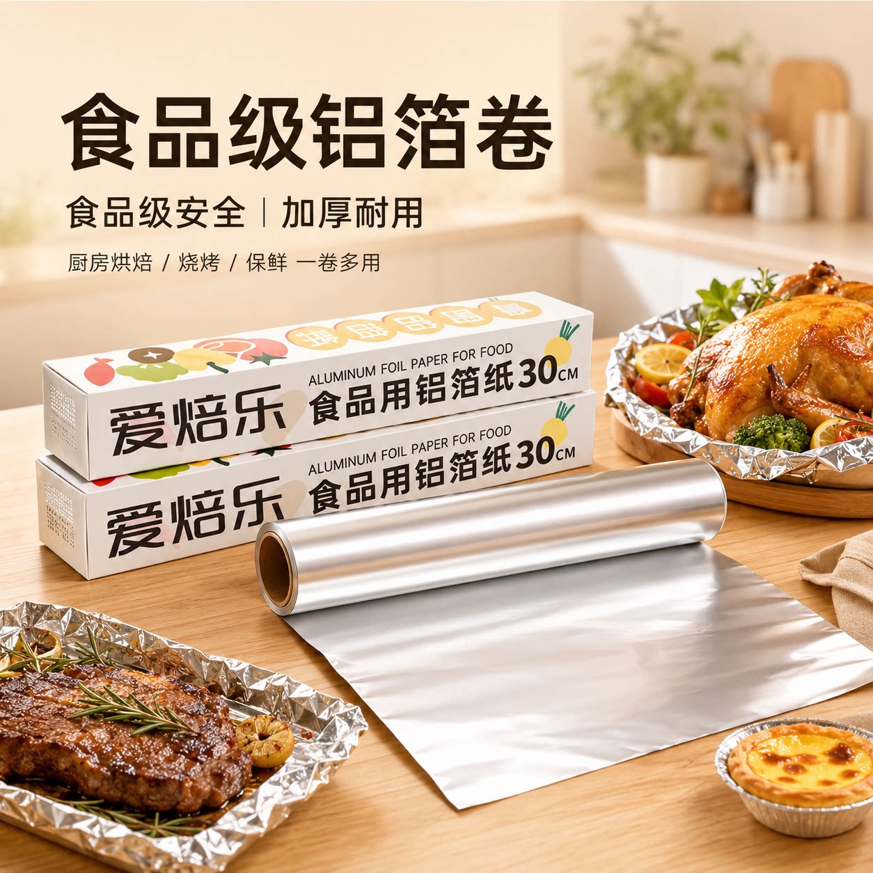 加厚锡纸家用空烘焙用不粘铝箔纸图片