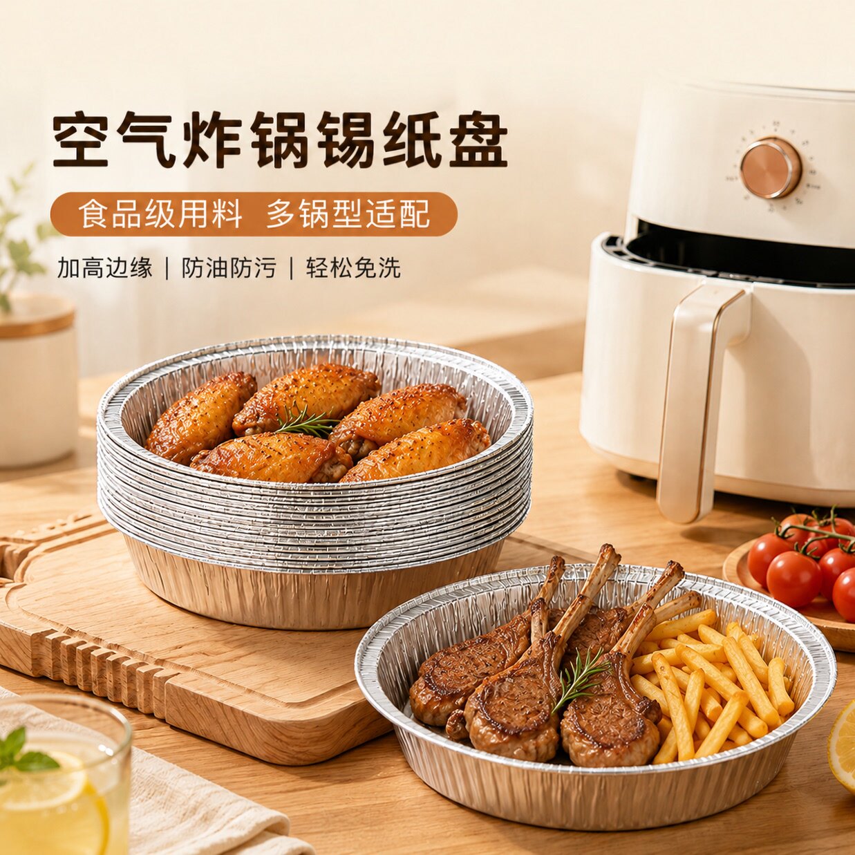 空气炸锅专用纸锡纸盒加厚圆形图片