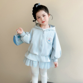 女童春装 超洋气外套小女孩时髦卡通休闲连帽衣服女宝宝公主上衣潮