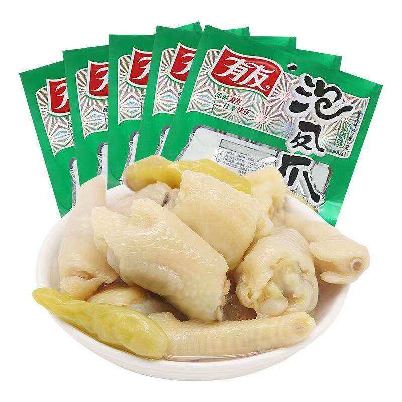 有友泡椒凤爪80g*4袋装山椒味泡鸡爪零食四川特产小吃解馋图片