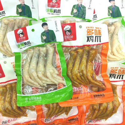 金厨娘多味鸡爪100g*12袋装泡椒凤爪零食鸡爪子卤味大个排抓