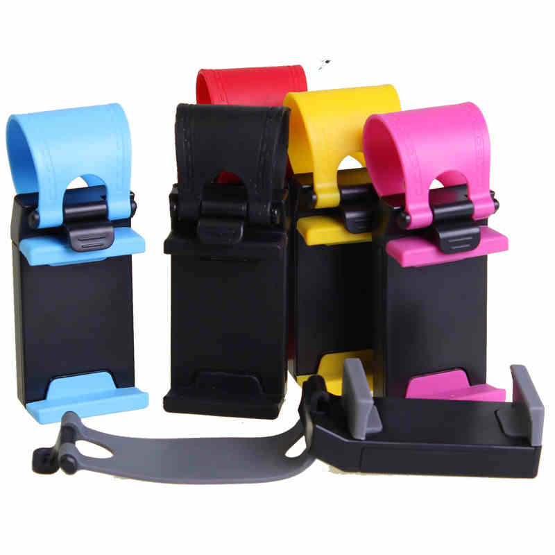 汽车方向盘手机夹 车载手机架 车用便携式手机支架固定在方向盘上