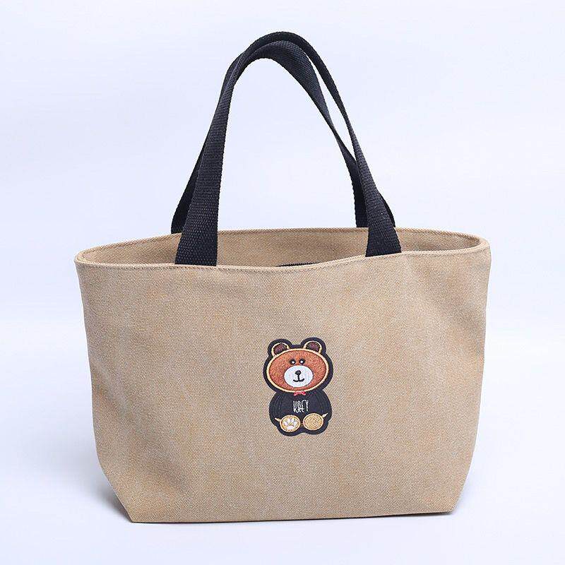 新款小手提包帆布包女士上班上学手拎便当饭盒收纳妈咪迷你布袋