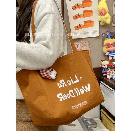 YZ秋冬大容量双面背学生上课通勤百搭手提托特包灯芯绒腋下单肩包