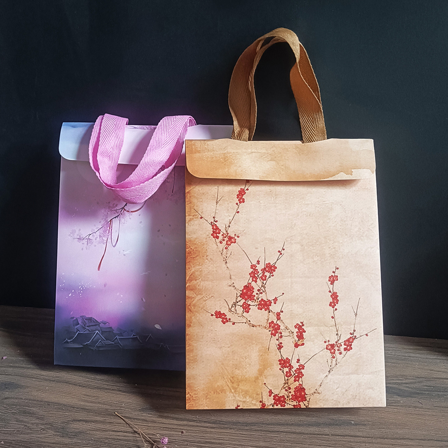 岁月坊唯美中国风古典装饰手提式礼品袋古风小饰品包装袋复古风格收纳袋伴手礼便捷收纳袋
