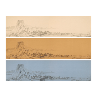 锦墨堂蜡染富春山居图仿古半生半熟宣纸毛笔字书法专用作品纸四尺条屏六尺对开复刻仿古代名篇创作比赛专用纸